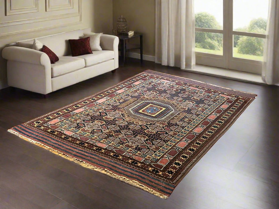 Terkaman Tribal Afghan Oriental Rug, size 5" x 6' 9"