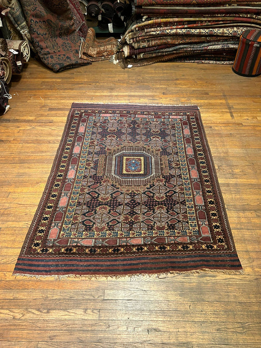 Terkaman Tribal Afghan Oriental Rug, size 5" x 6' 9"