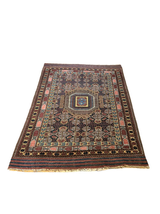 Terkaman Tribal Afghan Oriental Rug, size 5" x 6' 9"