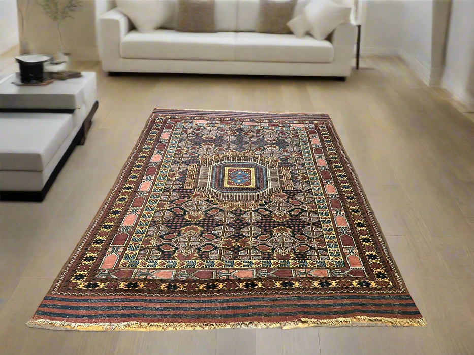 Terkaman Tribal Afghan Oriental Rug, size 5" x 6' 9"