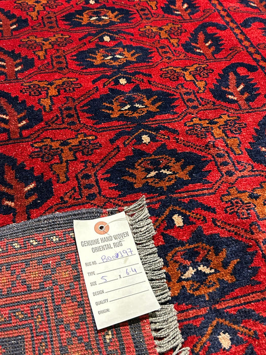 Terkaman Tribal Afghan Oriental Rug, size 5" x 6' 4"