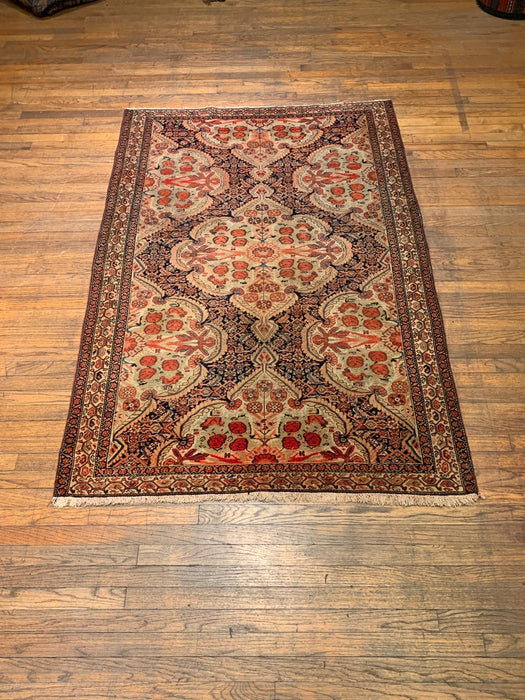 Timeless Beauty, Woven by Hand. Antique Persian Labar Kirman Rug, size 4' 3" x 6' 3" (F)