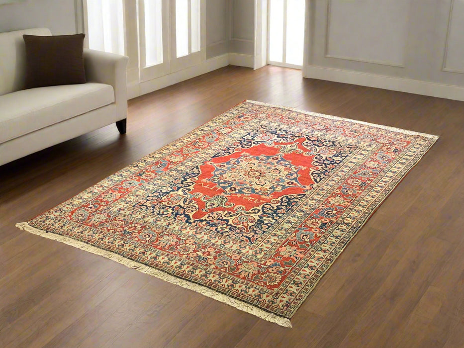 Timeless Beauty, Woven by Hand. Antique Persian Sarouk  Rug, size 4' 3" x 6' 2"(F)