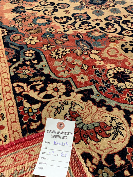 Timeless Beauty, Woven by Hand. Antique Persian lilihal Rug, size 4' 7" x 6' 7"  (F)