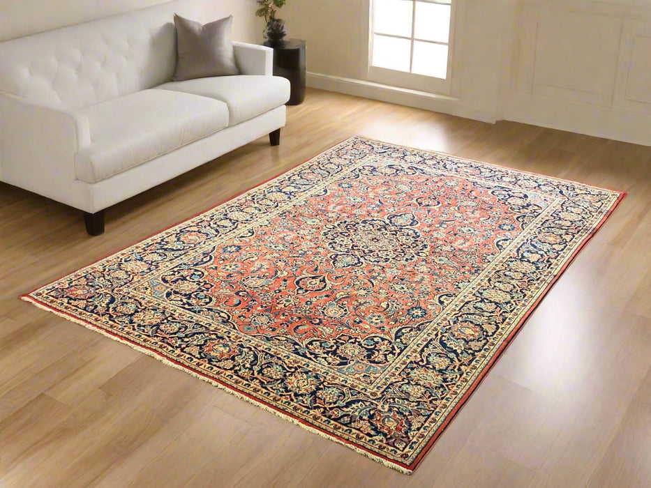 Timeless Beauty, Woven by Hand. Antique Persian Sarouk Rug, size 4' 7" x 6' 10"  (F)