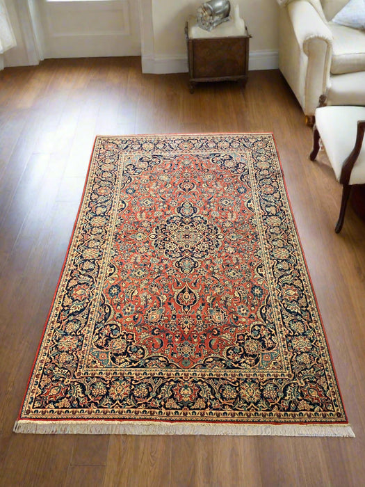 Timeless Beauty, Woven by Hand. Antique Persian Sarouk Rug, size 4' 7" x 6' 10"  (F)