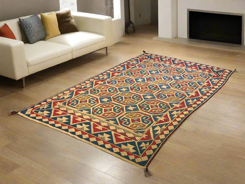 Afghan Kilim Handwoven flatweave Rug – size 4' 5" x 7' 8"