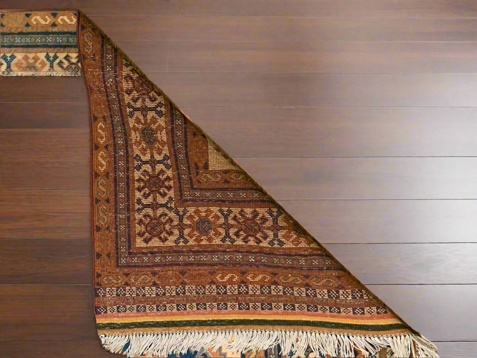 Hand-Knotted Vegetable Dye Kazak Rug from Pakistan, size 4' 10" x 7' 1"