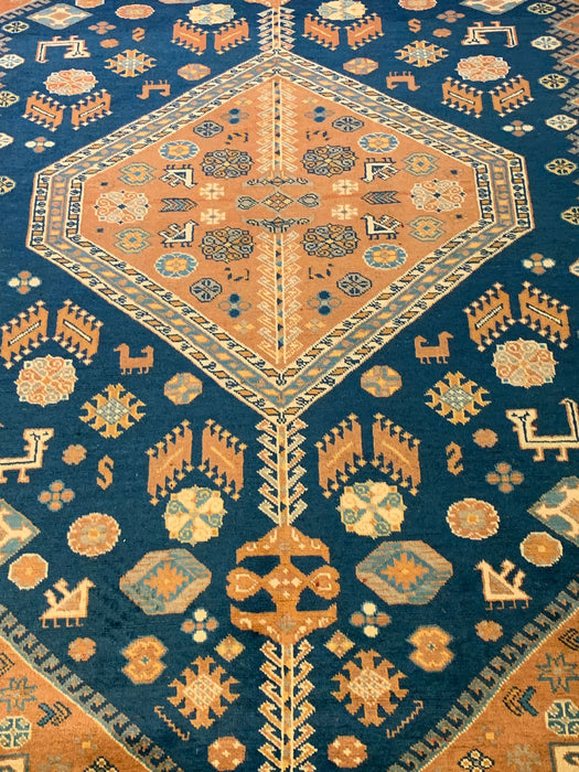 Hand-Knotted Vegetable Dye Kazak Rug from Pakistan, size 4' 10" x 7' 1"