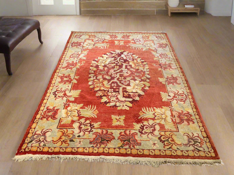 Antique Khotan Samarkand Rug, circa 1910's, size 4' 10" x 6' 7"