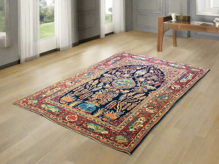 Timeless Beauty, Woven by Hand. Antique Persian Kirman Rug, size 4' 4" x 6' 6"  (F)