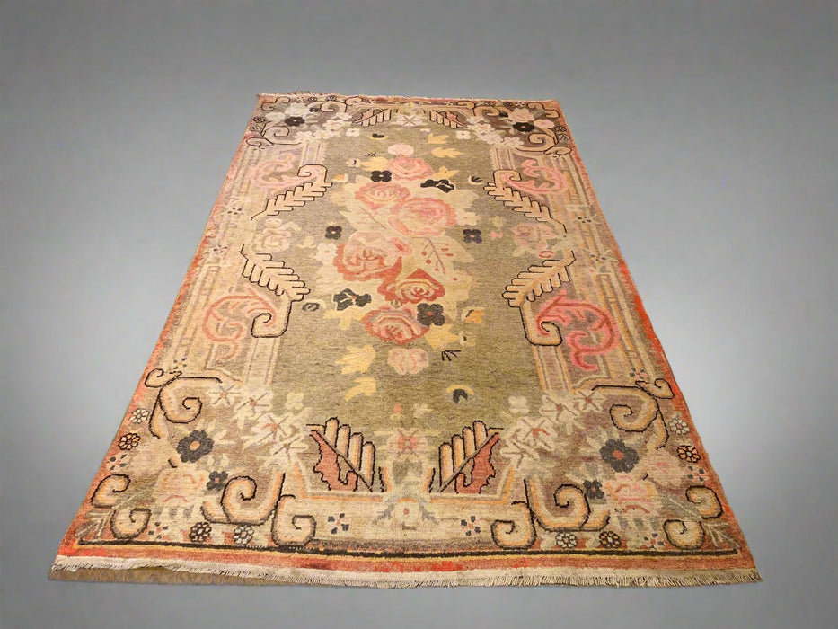 Antique Khotan Samarkand Rug, circa 1910's, size 4' 7" x 7' 9"