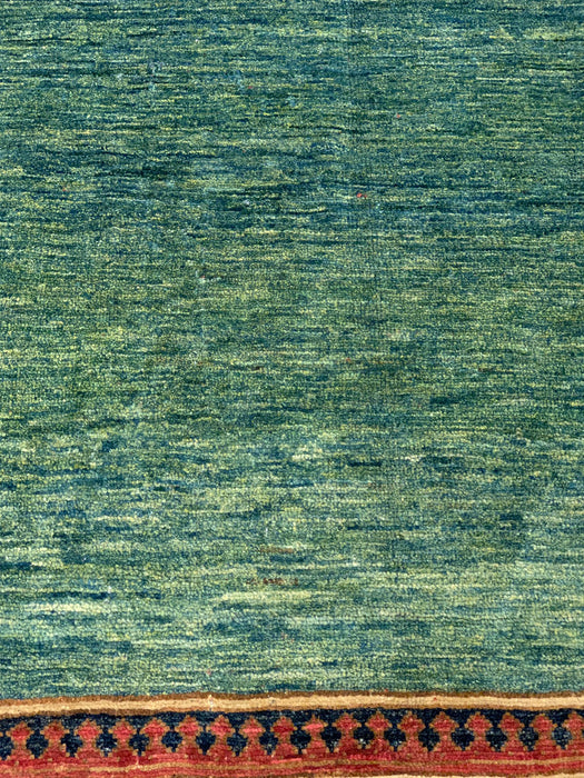 Hand-Knotted Vegetable Dye Kazak Rug from Pakistan, size 4' 7" x 6' 10"