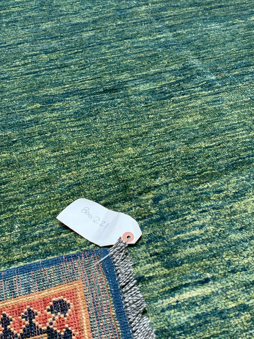 Hand-Knotted Vegetable Dye Kazak Rug from Pakistan, size 4' 7" x 6' 10"