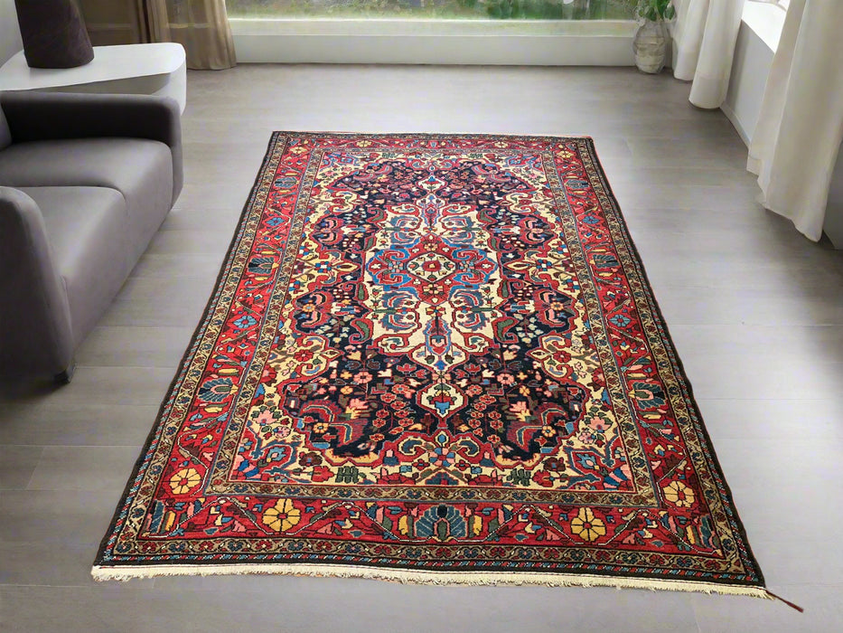Timeless Beauty, Woven by Hand. Antique Persian Kashan Rug, size 4' 7" x 6' 10"  (F)