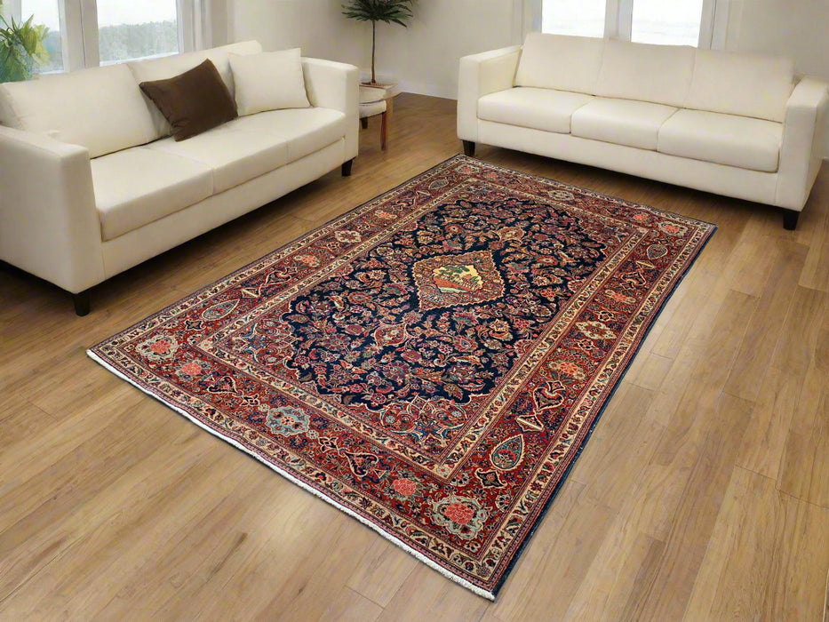 Timeless Beauty, Woven by Hand. Antique Persian Kashan Rug, size 4' 3" x 7" ( F)