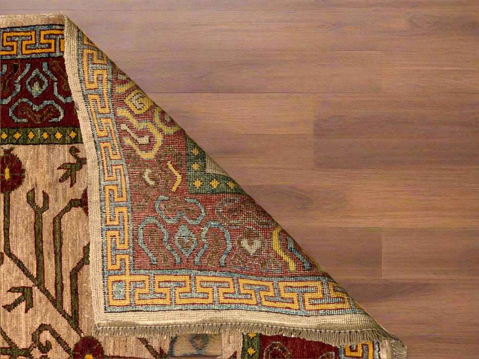 Khotan Pomegranate design Oriental Rug, size 4' 3" x 6' 5"