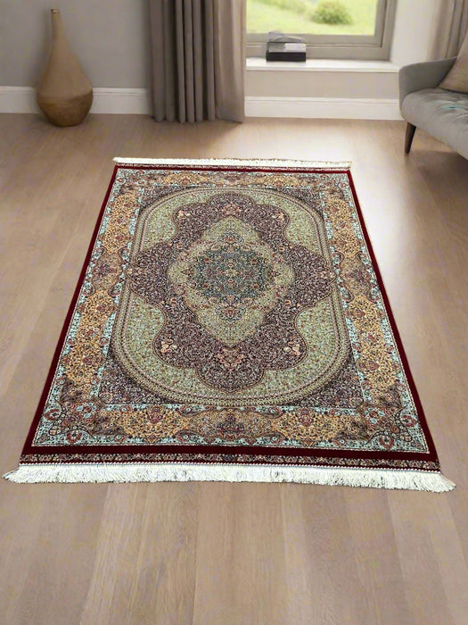 Exquisite 100% Silk Persian Design Rug – Elegant and Luxurious, size 4' x 6'