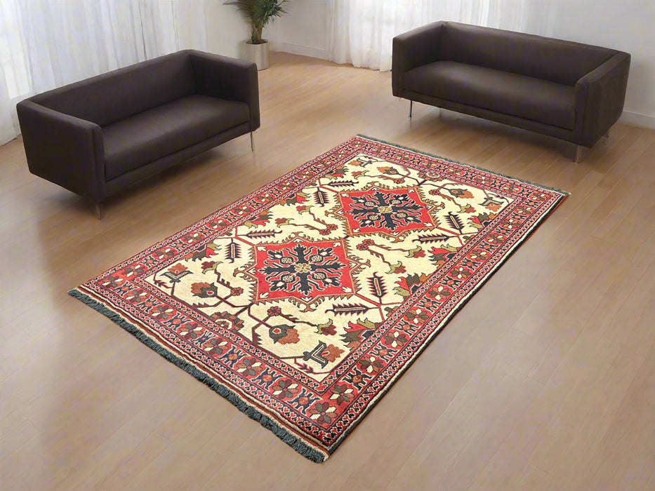 Terkaman Tribal Afghan Oriental Rug, size 4" x 6"