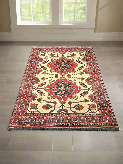 Terkaman Tribal Afghan Oriental Rug, size 4" x 6"