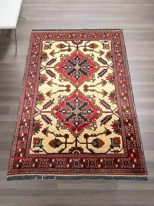 Terkaman Tribal Afghan Oriental Rug, size 4" x 6"