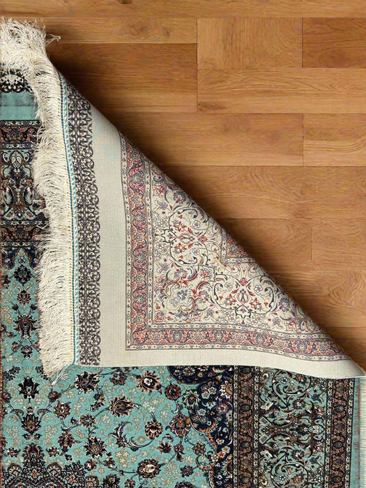 Exquisite 100% Silk Persian Design Rug – Elegant and Luxurious, size 4" x 6" (H)