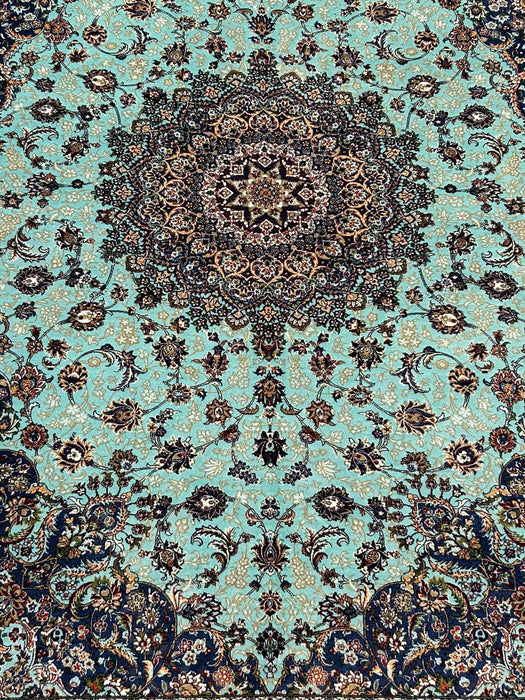 Exquisite 100% Silk Persian Design Rug – Elegant and Luxurious, size 4" x 6" (H)