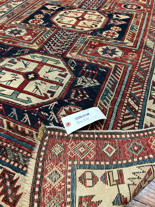 Hand-Knotted Vegetable Dye Kazak Rug from Pakistan, size 3' 7" x 5' 8"