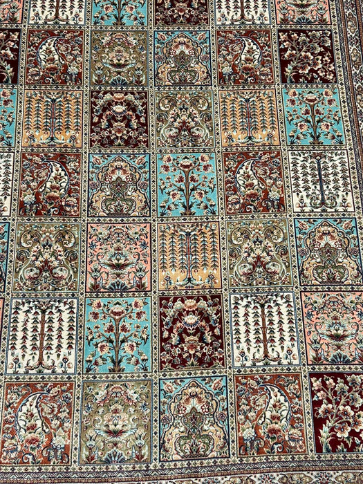 Exquisite 100% Silk Persian Design Rug – Elegant and Luxurious, size 4" x 6" (H)