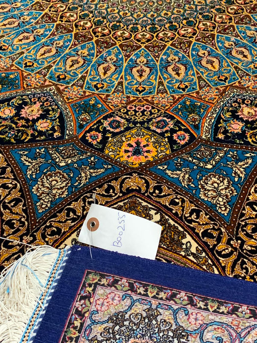 Exquisite 100% Silk Persian Design Rug – Elegant and Luxurious, size 4" x 6" (H)