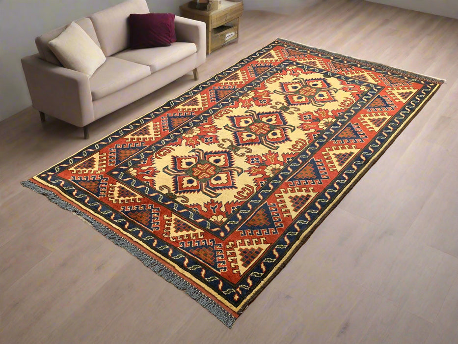 Terkaman Tribal Afghan Oriental Rug, size 3' 10" x 6' 5"