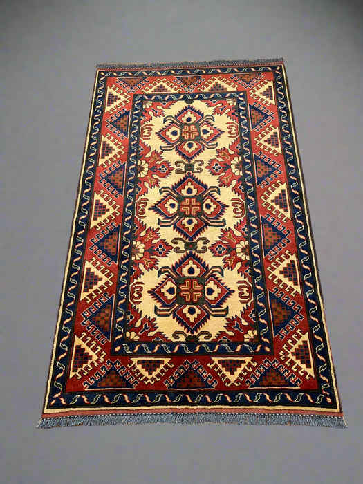 Terkaman Tribal Afghan Oriental Rug, size 3' 10" x 6' 5"