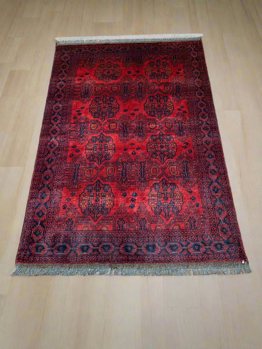 Terkaman Tribal Afghan Oriental Rug, size 4' 3" x 6' 7" (C)