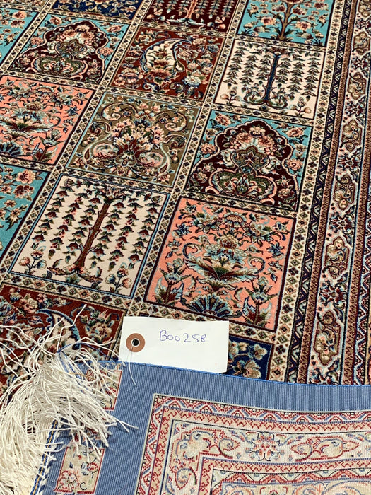 Exquisite 100% Silk Persian Design Rug – Elegant and Luxurious, size 4" x 6" (H)