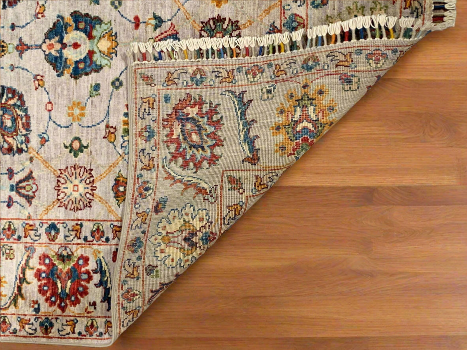 Hand-Knotted Sultanabad Vegetable-Dyed Wool Rug, 4" x 6"