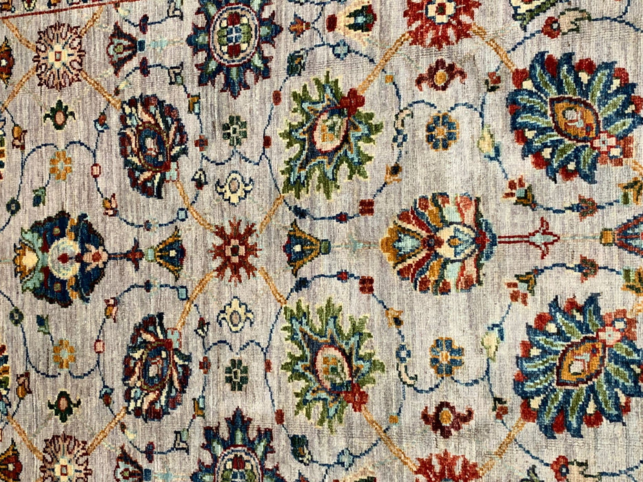 Hand-Knotted Sultanabad Vegetable-Dyed Wool Rug, 4" x 6"