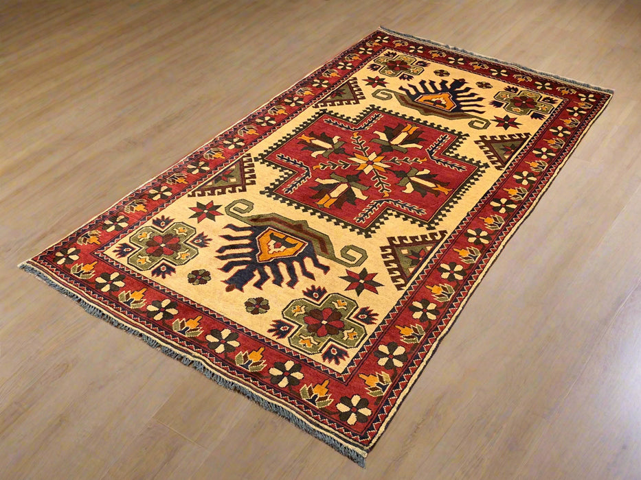 Terkaman Tribal Afghan Oriental Rug, size 3' 7" x 6' 5"