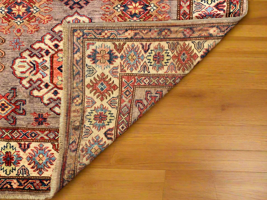 Hand-Knotted Vegetable Dye Kazak Rug from Pakistan, size 4" x 6"