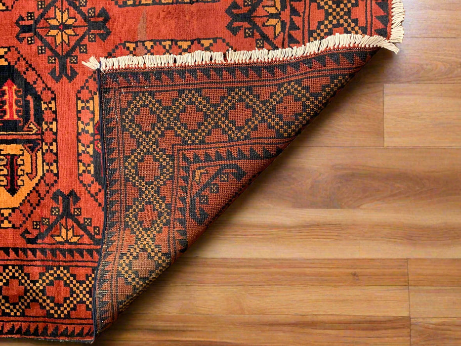 Terkaman Tribal Afghan Oriental Rug, size 4' 3" x 5' 10" (C) Fielpa