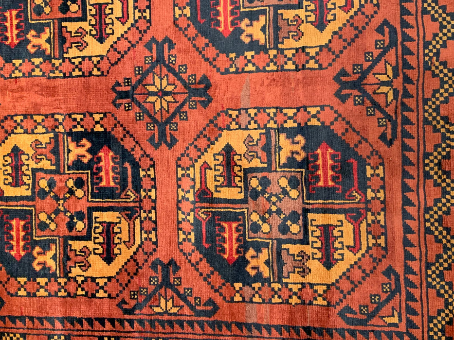 Terkaman Tribal Afghan Oriental Rug, size 4' 3" x 5' 10" (C) Fielpa