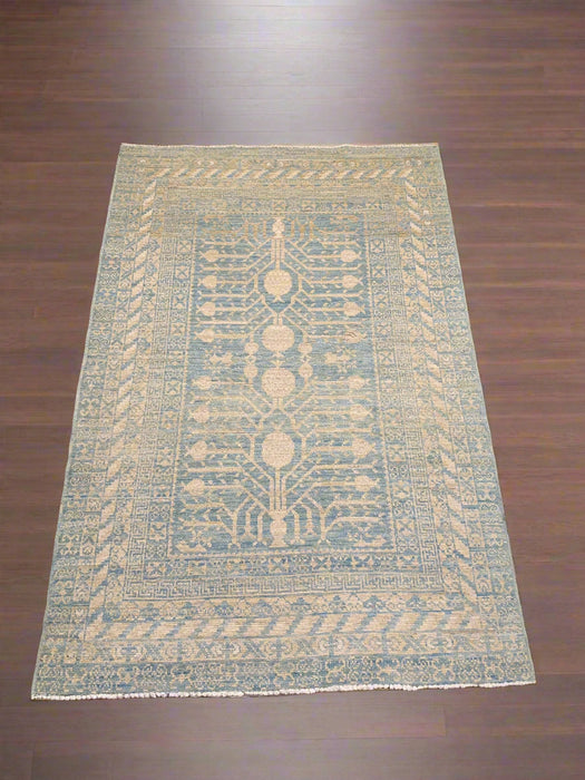 Khotan Pomegranate design Oriental Rug, size 4" x 6"  (D)