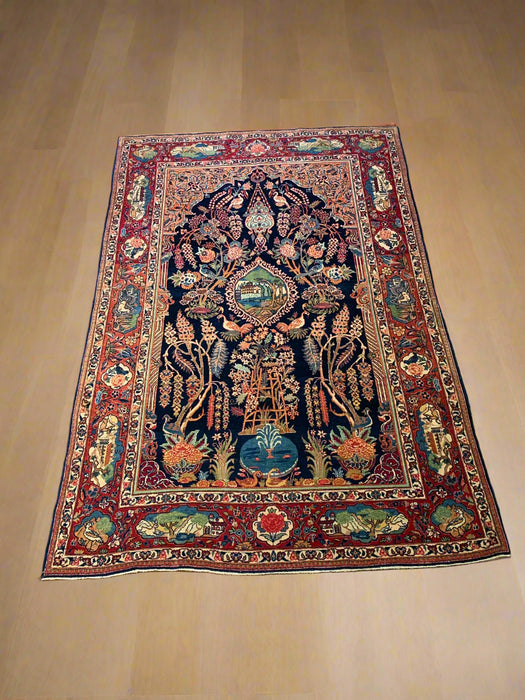Timeless Beauty, Woven by Hand. Antique Persian Kirman Rug, size 4' 4" x 6' 6"  (F)