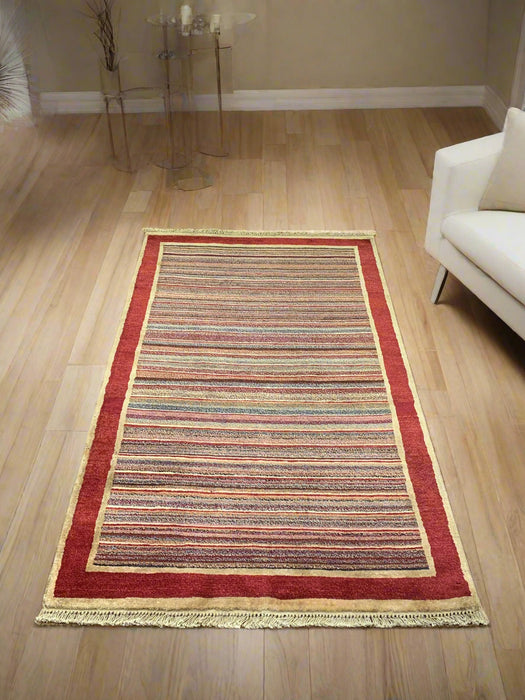 Hand-Knotted Sultanabad Vegetable-Dyed Wool Rug 3' 2" x 5' 2" (K)