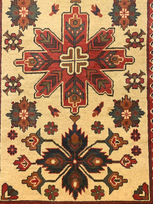 Terkaman Tribal Afghan Oriental Rug, size 3' 5" x 5' 4"