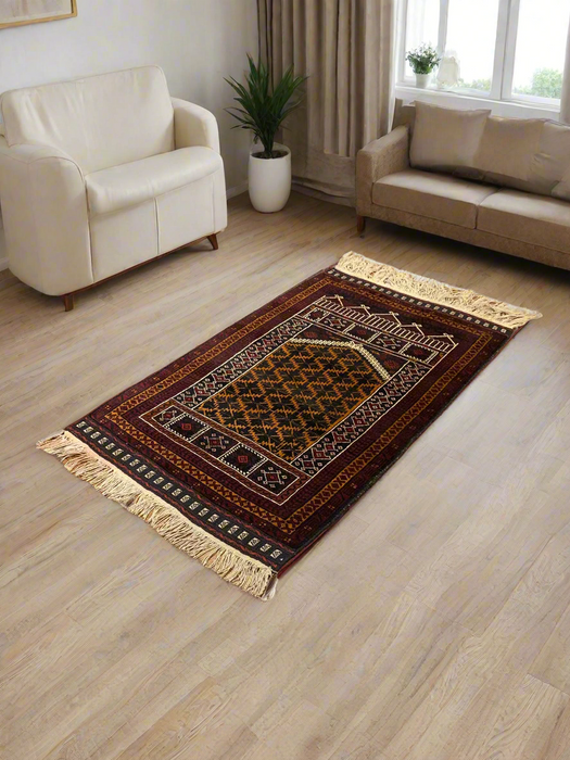 Terkaman Tribal Baluch Oriental Rug; 2' 9" x 4' 7" (A) prayer