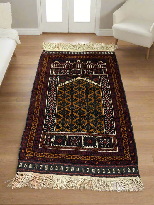 Terkaman Tribal Baluch Oriental Rug; 2' 9" x 4' 7" (A) prayer