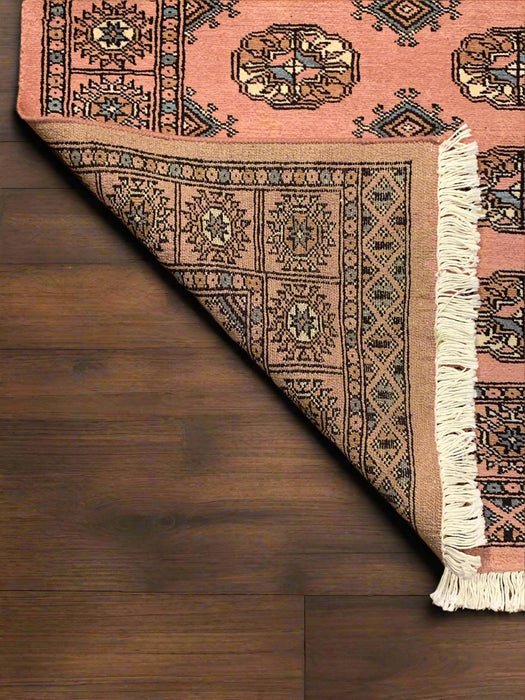 Hand-Knotted Pakistani Bokhara Rug – 100% Wool, 3" x 5" (M)