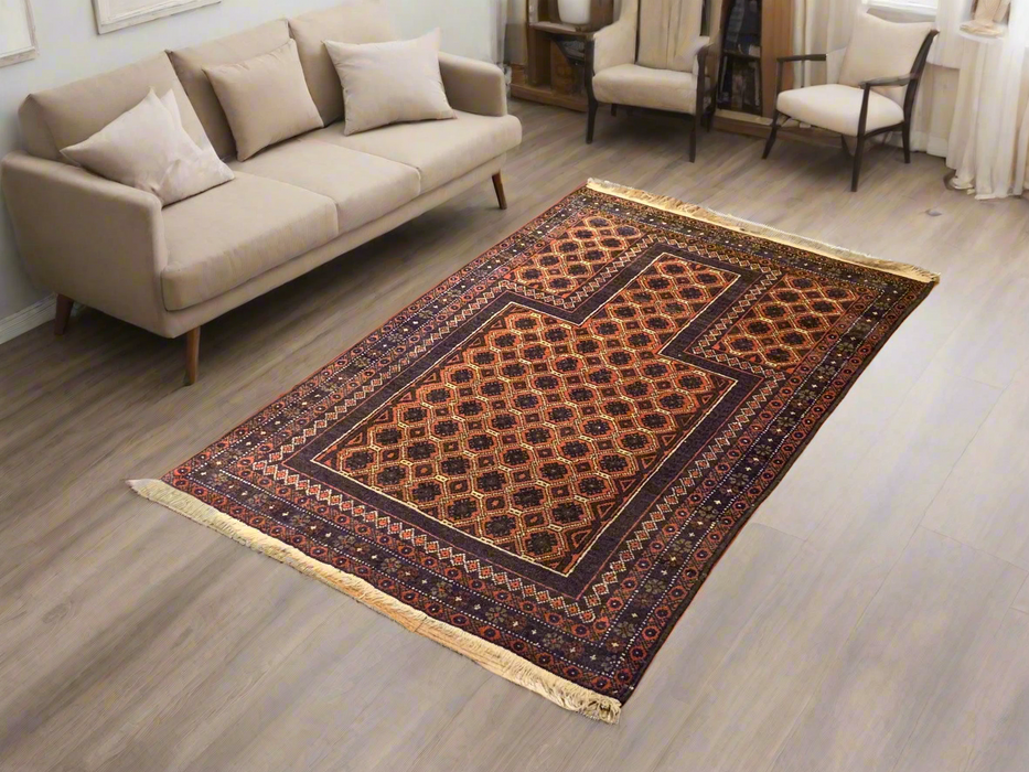 Terkaman Tribal Baluch Oriental Rug; 3' 5" x 4' 8" (A)