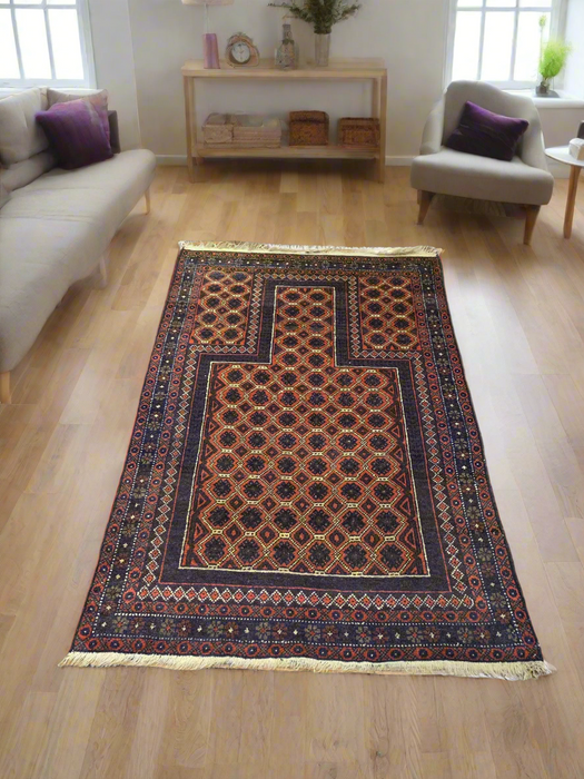 Terkaman Tribal Baluch Oriental Rug; 3' 5" x 4' 8" (A)