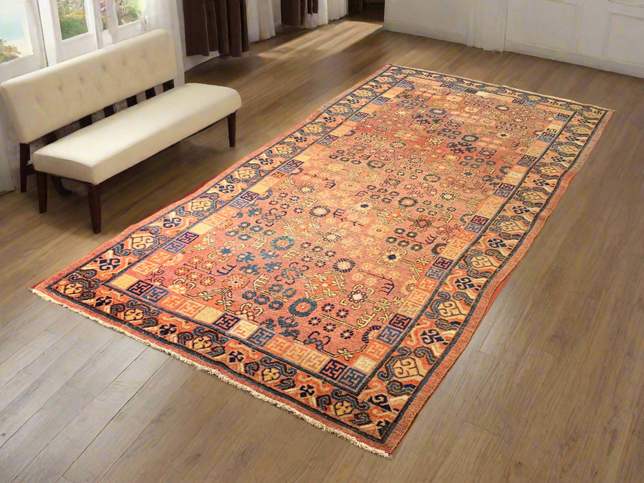 Antique Khotan Samarkand Rug, circa 1910's, size 4' 4" x 9"